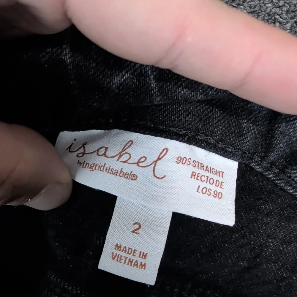 Isabel by Ingrid & Isabel 90s Straight Maternity Cargo Jeans Womens 2 Black